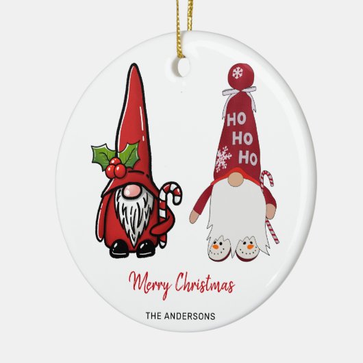 Schattigee Classic Gnomes Custom Christmas Keramisch Ornament (Links)