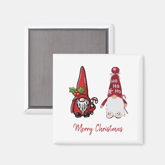 Schattigee Classic Gnomes Custom Christmas Magneet (Voorkant / Achterkant)