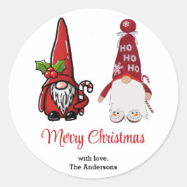 Schattigee Classic Gnomes Custom Christmas Ronde Sticker