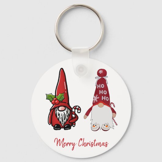 Schattigee Classic Gnomes Custom Christmas Sleutelhanger (Voorkant)