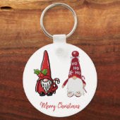 Schattigee Classic Gnomes Custom Christmas Sleutelhanger (Voorkant)