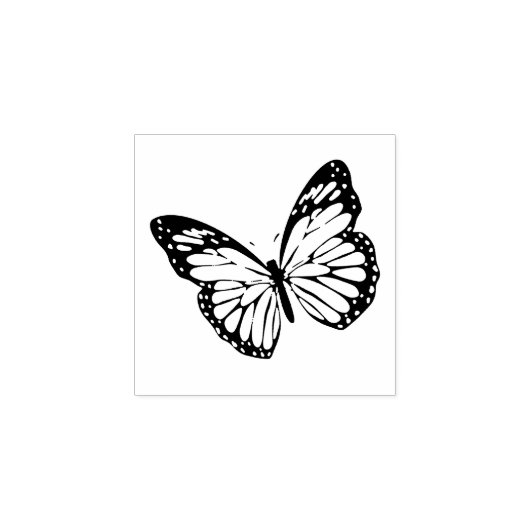 Schattigee Classic Monarch Butterfly Outline Rubberstempel (Afrduk)