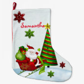 Schattigee Classic Santa Whimsey VAKANTIE GEPERSON Grote Kerstsok (Voorkant)