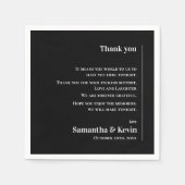 Schattigee Classic Zwart Wit Bruiloft Dank u Beric Servet (Voorkant)