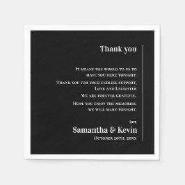 Schattigee Classic Zwart Wit Bruiloft Dank u Beric Servet