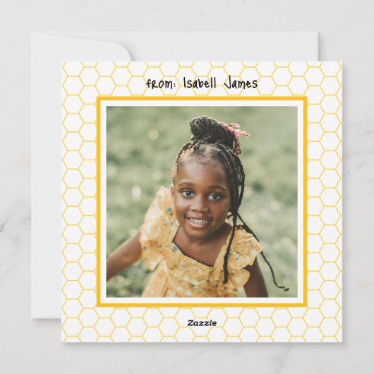 Schattigee Classroom Bee Photo Valentijnsdag Feestdagenkaart (Achterkant)