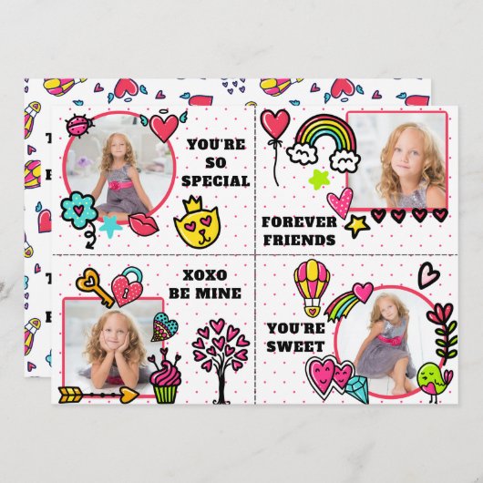 Schattigee Classroom Valentijnsdag Custom Photo Ca Feestdagenkaart (Voorkant / Achterkant)