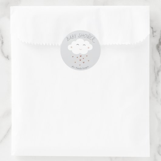 Schattigee cloud baby shower sticker (Tas)