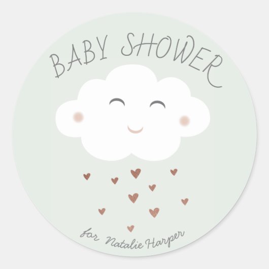 Schattigee cloud baby shower sticker (Voorkant)