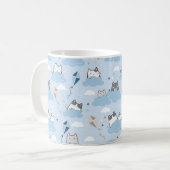 Schattigee Cloud Cat Mok - Schattige katten en vli (Voorkant links)