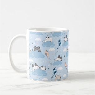 Schattigee Cloud Cat Mok - Schattige katten en vli