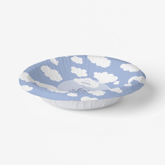 Schattigee cloud negen 9 Baby shower grillige part Papieren Kommen (Gebogen)