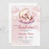 Schattigee Cloud Nine teddybeer slapen over de maa Kaart (Voorkant / Achterkant)