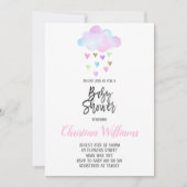 Schattigee Cloud Rain Rainbow Waterverf Baby showe Kaart (Voorkant)