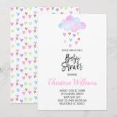 Schattigee Cloud Rain Rainbow Waterverf Baby showe Kaart (Voorkant / Achterkant)