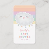 Schattigee Cloud Raindrops Baby shower Boeken voor Informatiekaartje (Achterkant)