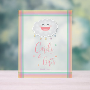 Schattigee Cloud regendruppels Baby Strooi Kaarten Acryl Bord