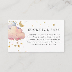 Schattigee Cloud Star Baby shower Boeken voor Baby Informatiekaartje
