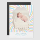 Schattigee Cloud Unisex Baby Foto Geboorte Aankond Magnetische Uitnodiging (Voorkant / Achterkant)