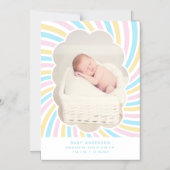 Schattigee Cloud Unisex Baby Foto Geboorte Aankond Magnetische Uitnodiging (Voorkant)