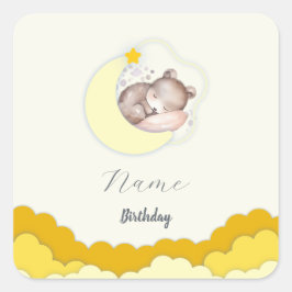 Schattigee Clouds Verjaardagsfeestdecoraties Vierkante Sticker
