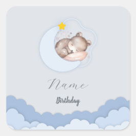 Schattigee Clouds Verjaardagsfeestdecoraties Vierkante Sticker