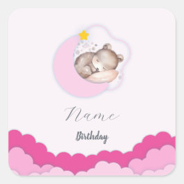 Schattigee Clouds Verjaardagsfeestdecoraties Vierkante Sticker