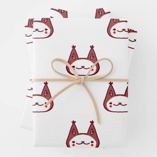 Schattigee Clown Cat Gift Wrapping Paper (In situ)