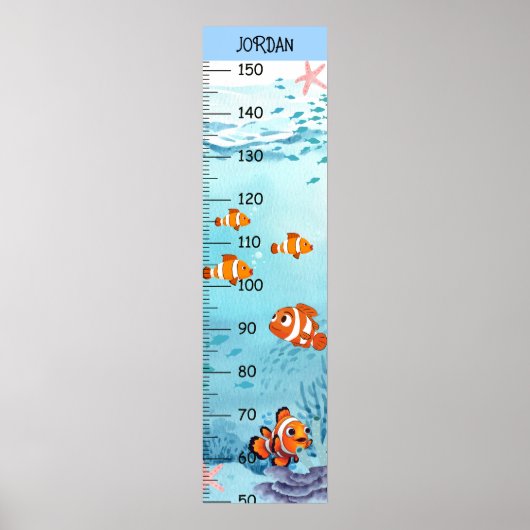 Schattigee Clown Fish Groei Grafieken Poster (Voorkant)