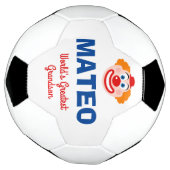 Schattigee clown gezicht gepersonaliseerd voetbal (Gedraaid)