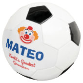 Schattigee clown gezicht gepersonaliseerd voetbal (Drie kwart)