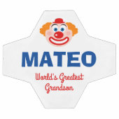 Schattigee clown gezicht gepersonaliseerd voetbal (Enkel)