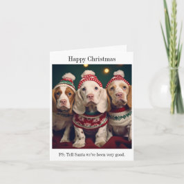 Schattigee Clumber Spaniels Kerst Kaart