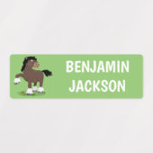 Schattigee Clydesdale trekpaard cartoon gepersonal Labels (Design 2)