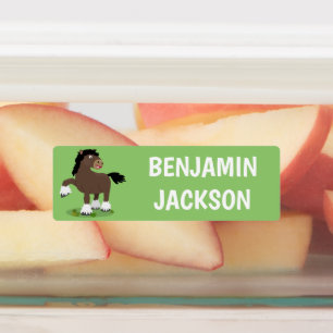 Schattigee Clydesdale trekpaard cartoon gepersonal Labels