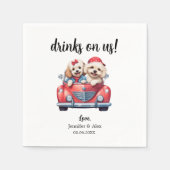 Schattigee Cockapoo Doodle Dog Bruiloft Cocktail C Servet (Voorkant)