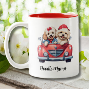 Schattigee Cockapoo Doodle Dog Mama Custom Tweekleurige Koffiemok