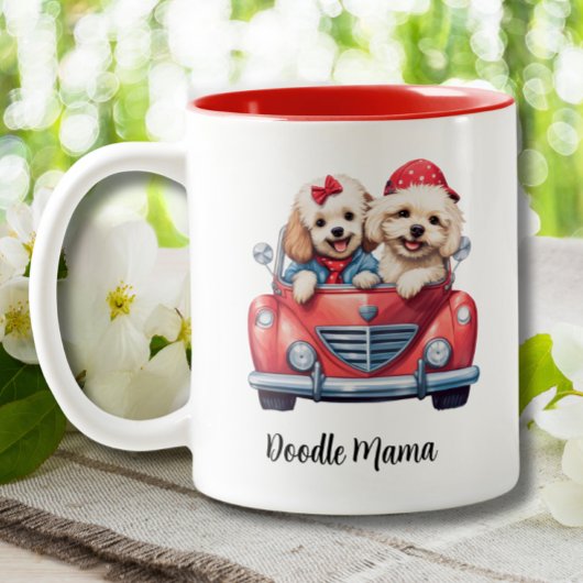 Schattigee Cockapoo Doodle Dog Mama Custom Tweekleurige Koffiemok