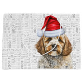 Schattigee Cockapoo in een kerstman Groot Cadeauzakje (Voorkant)