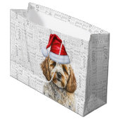 Schattigee Cockapoo in een kerstman Groot Cadeauzakje (Voorkant Gekanteld)