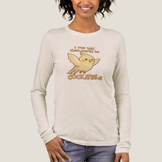 Schattigee Cockatiel Kawaii Yellow Pet Bird Ik kre Tri-Blend Shirt (Voorkant)