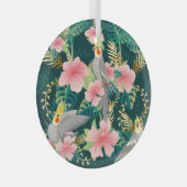 Schattigee Cockatiel Parrot Pattern Glas Ornament (Voorkant Rechts)
