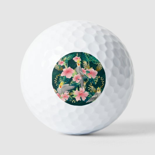 Schattigee Cockatiel Parrot Pattern Golfballen (Voorkant)