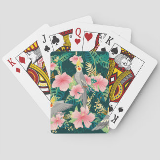 Schattigee Cockatiel Parrot Pattern Pokerkaarten