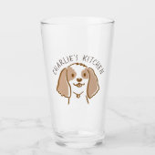 Schattigee Cocker Spaniel Cartoon Dog Gepersonalis Glas (Voorkant)