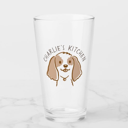 Schattigee Cocker Spaniel Cartoon Dog Gepersonalis Glas (Voorkant)