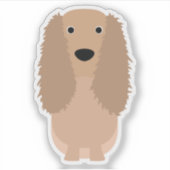 Schattigee Cocker Spaniel Dog Puppy Pup Kiss Cut V Sticker (Voorkant)