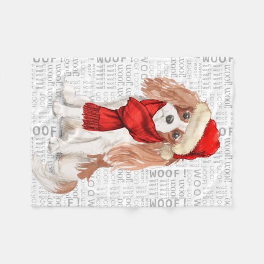 Schattigee Cocker Spaniel Hondenliefhebber Kerst Fleece Deken (Voorkant (Horizontaal))