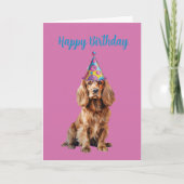 Schattigee Cocker Spaniel Hondenliefhebber Verjaar Kaart (Voorkant)