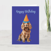 Schattigee Cocker Spaniel Hondenliefhebber Verjaar Kaart (Voorkant)